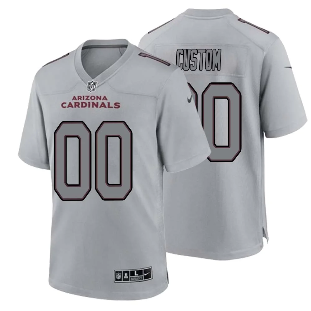 Custom Men Arizona Cardinals Gray Atmosphere Fashion Game Jersey -