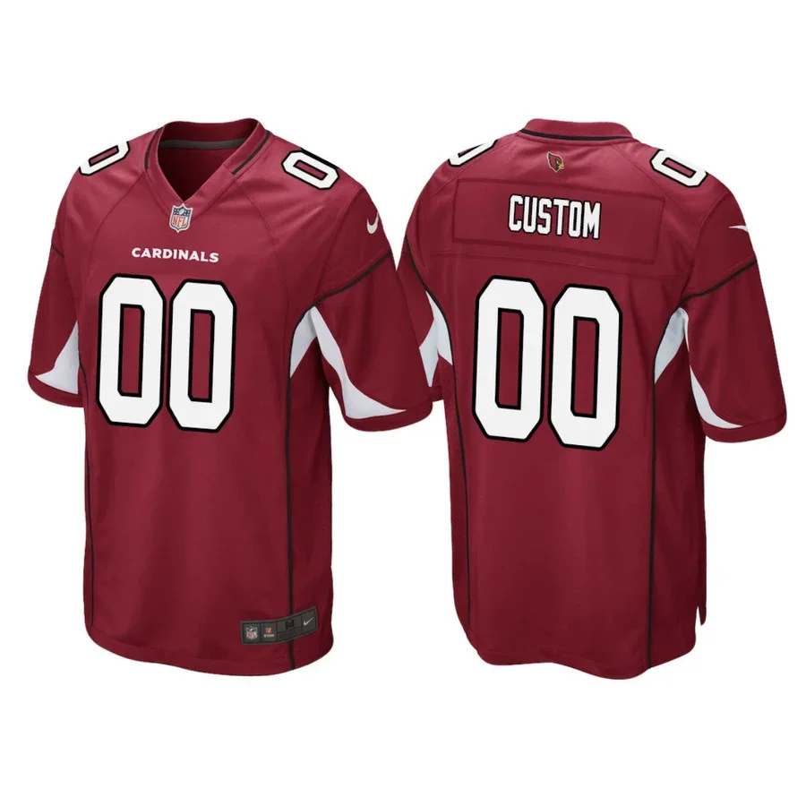 Men's Custom Arizona Cardinals Home Game Jersey - Cardinal -