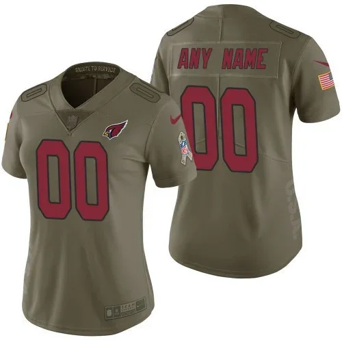 Woman's Arizona Cardinals Olive 2017 Salute to Service Limited Customized Jersey -