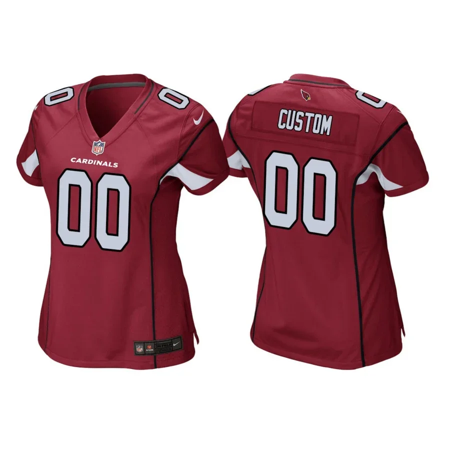 Woman's Custom Arizona Cardinals Home Game Jersey - Cardinal -