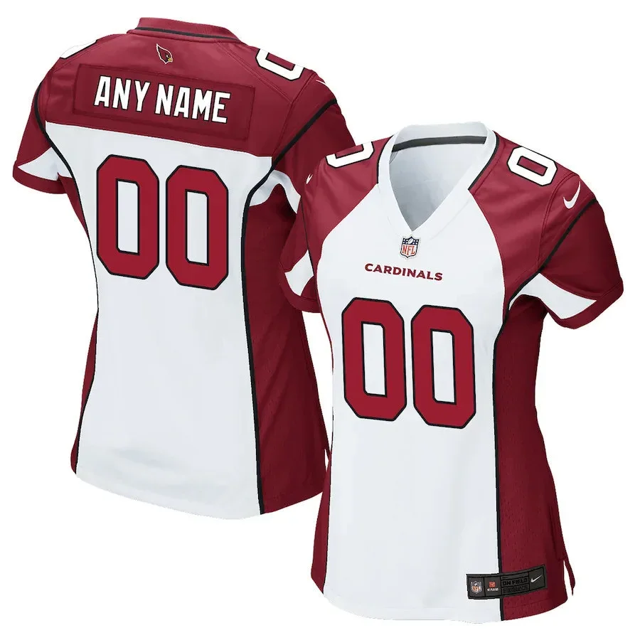 Woman's Custom Arizona Cardinals Road Game Jersey - White -