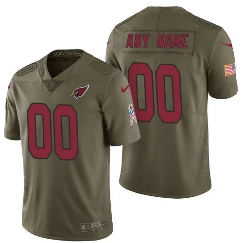 Youth's Arizona Cardinals Olive 2017 Salute to Service Game Customized Jersey -