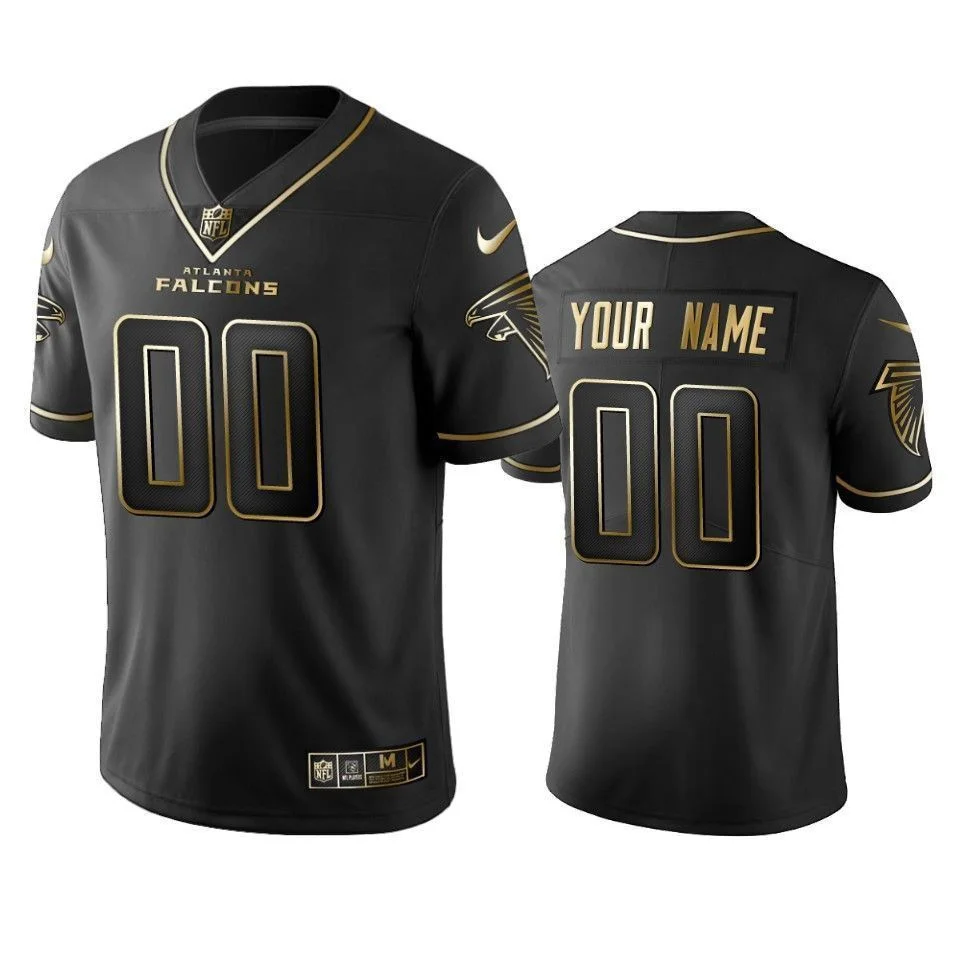 Men's 2019 Atlanta Falcons Custom Black Golden Edition Vapor Untouchable Limited Jersey -