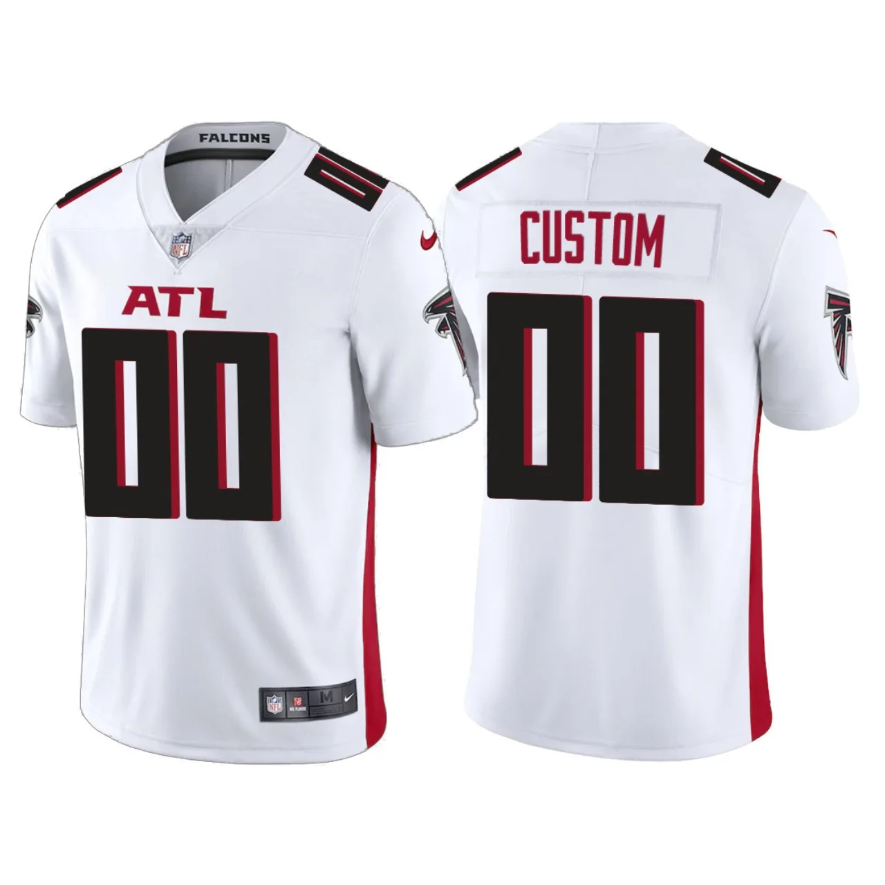 Men's Atlanta Falcons #00 Custom 2020 White Vapor Limited Jersey -