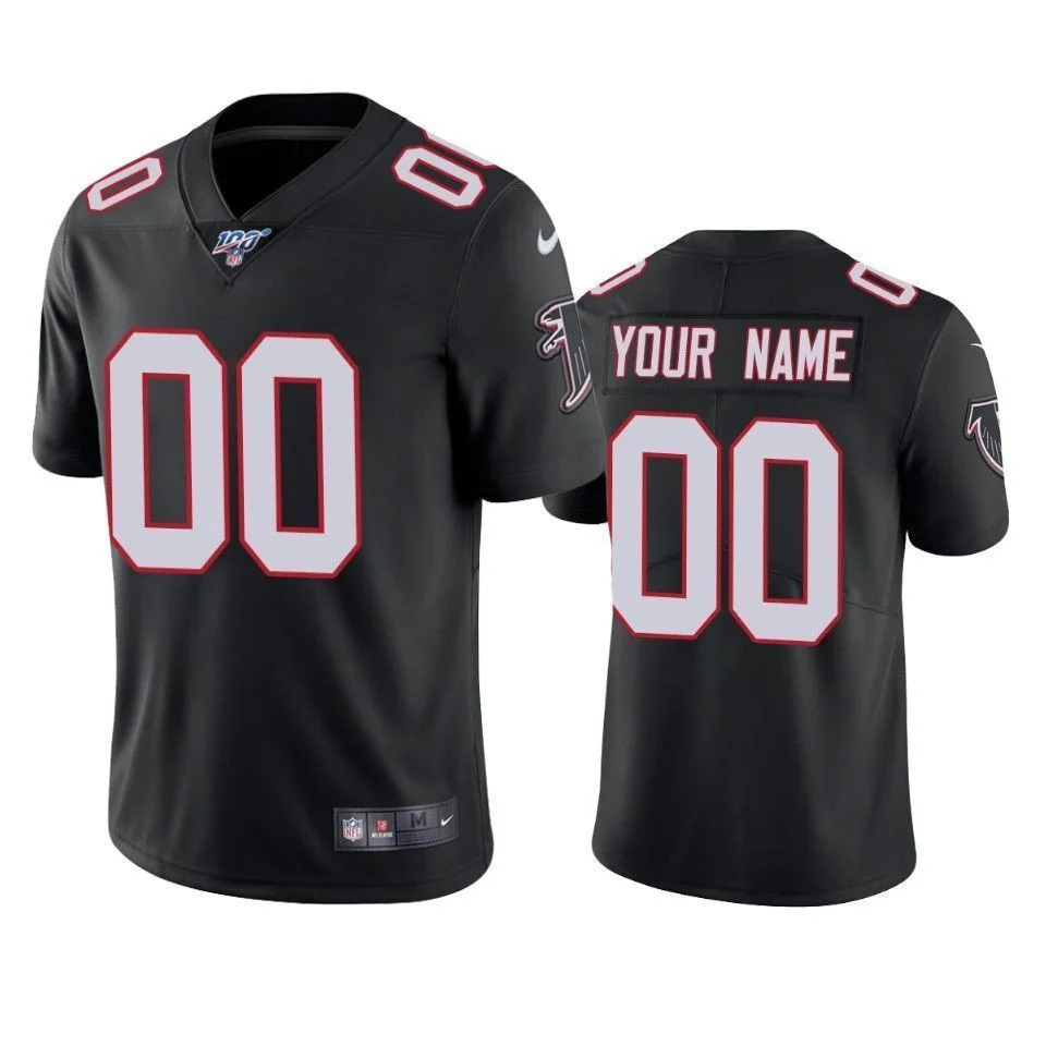 Men's Atlanta Falcons Custom Black 100th Season Vapor Limited Jersey -