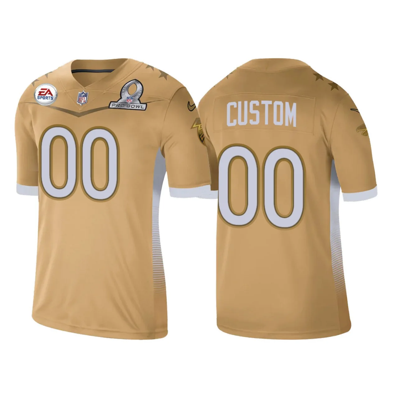 Men's Atlanta Falcons Custom Gold 2021 NFC Pro Bowl Game Jersey -