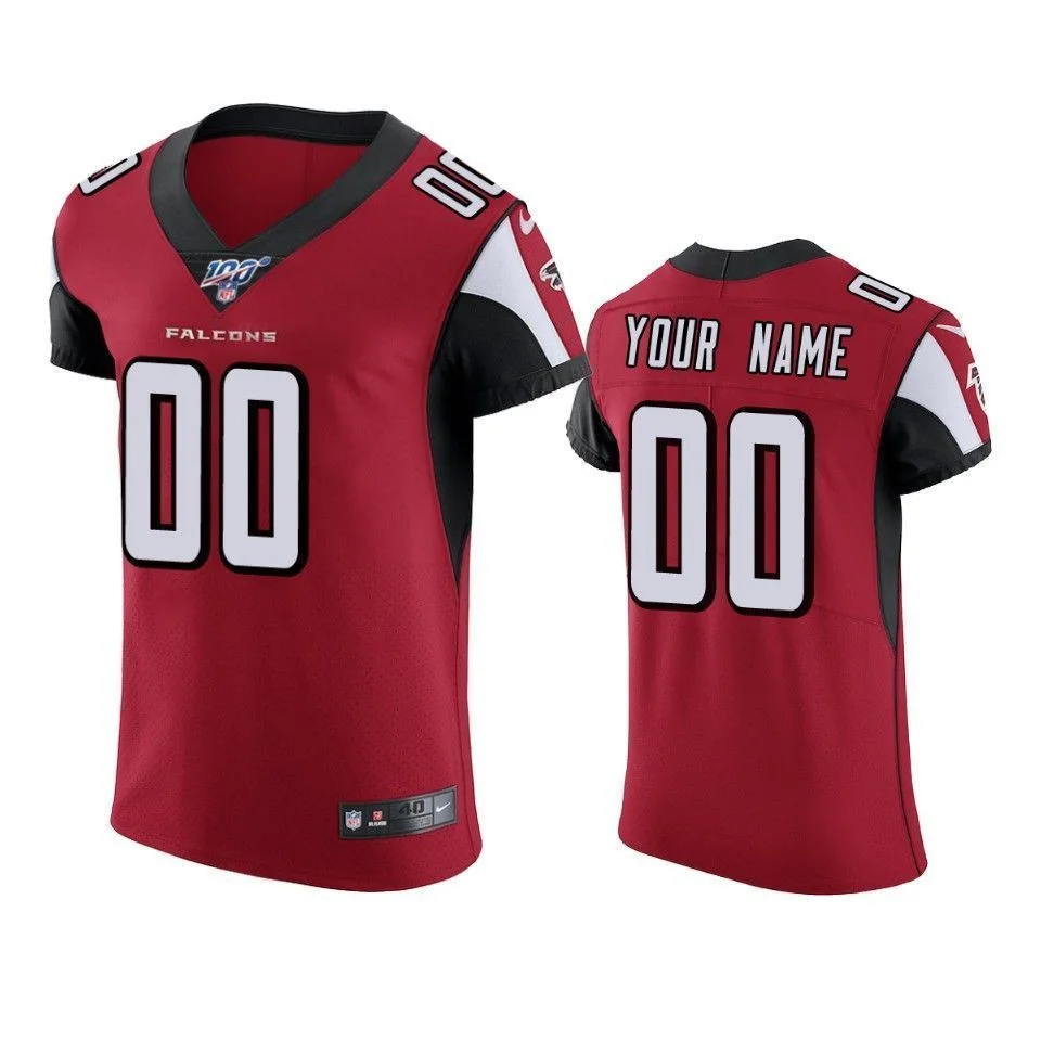 Men's Atlanta Falcons Custom Red 100th Season Vapor Elite Jersey -