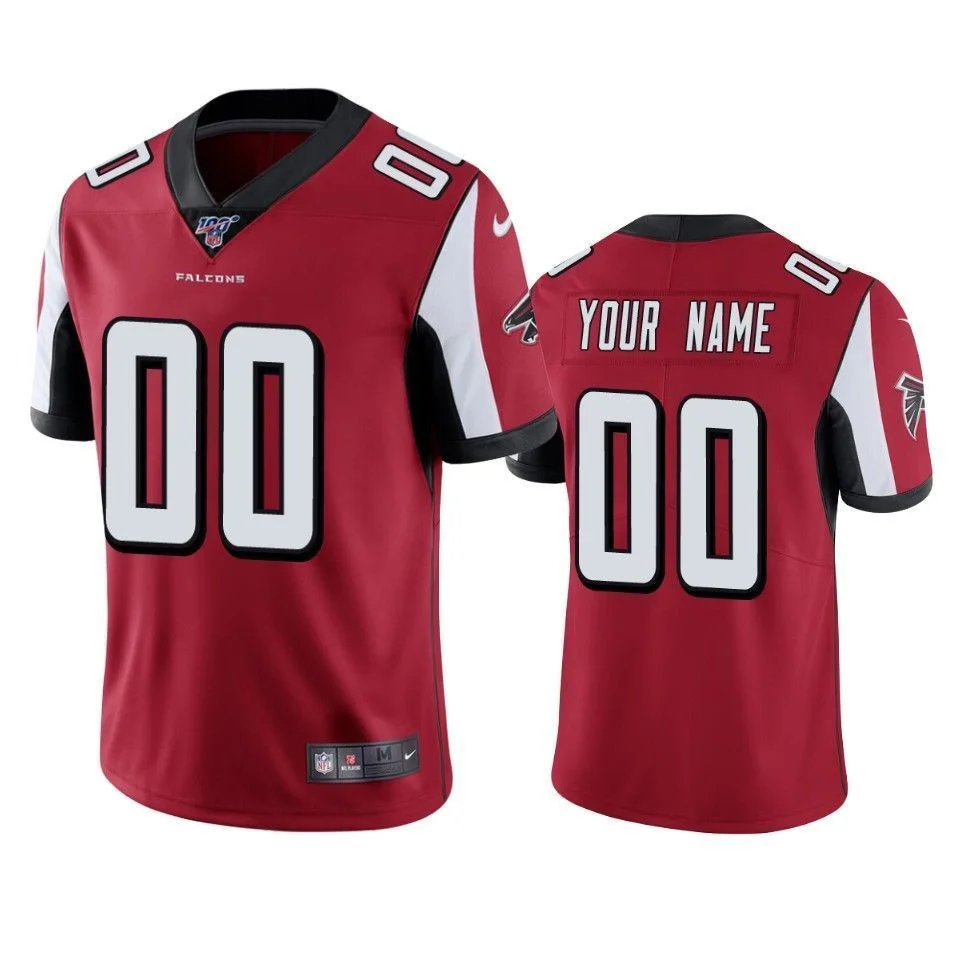Men's Atlanta Falcons Custom Red 100th Season Vapor Limited Jersey -