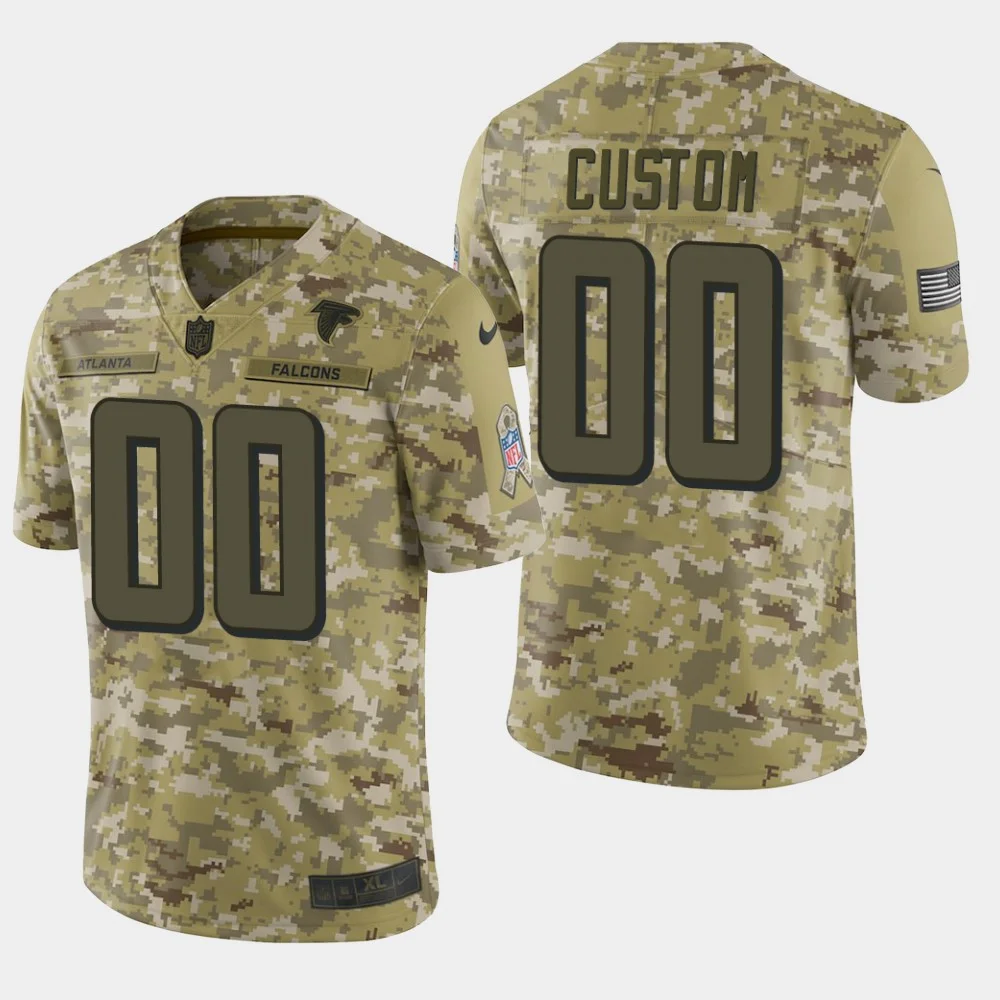 Men's Atlanta Falcons Customized Camo Salute To Service Stitched Limited Jersey -