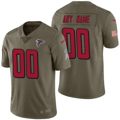 Men's Atlanta Falcons Olive 2017 Salute to Service Limited Customized Jersey -
