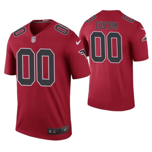 Men's Atlanta Falcons Red Color Rush Legend Customized Jersey -