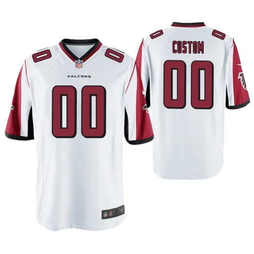 Men's Atlanta Falcons White Game Customized Jersey -