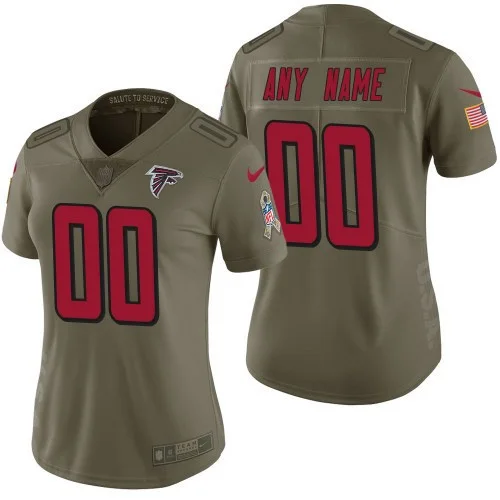 Woman's Atlanta Falcons Olive 2017 Salute to Service Limited Customized Jersey -