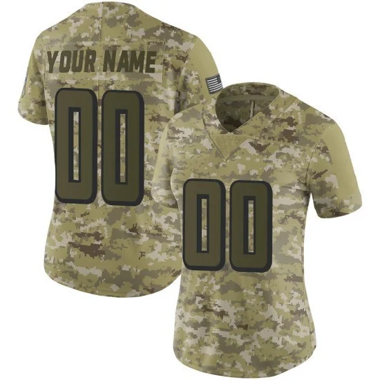 Woman's Custom Atlanta Falcons Limited Custom 2018 Salute to Service Jersey - Camo -