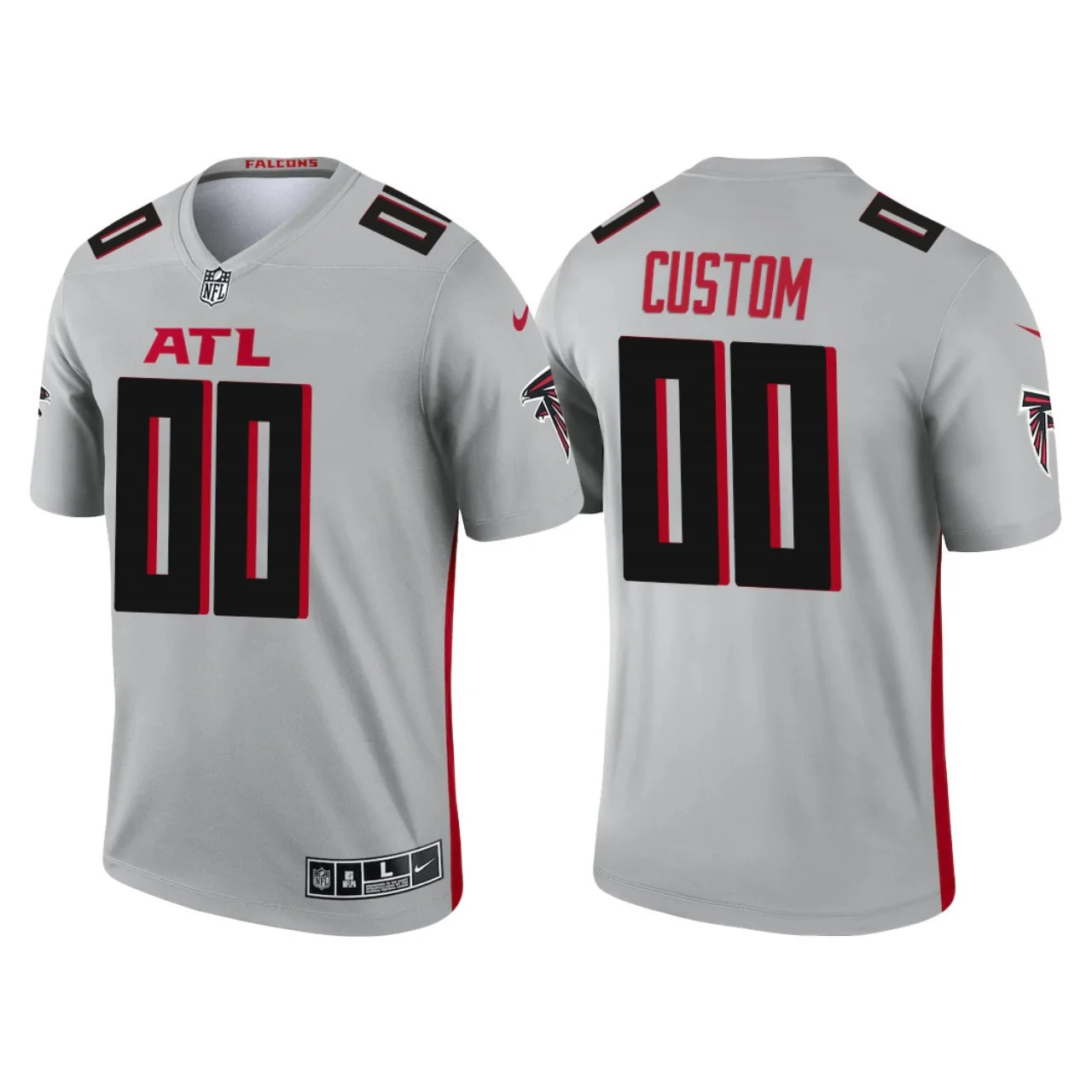 Youth's Atlanta Falcons #00 Custom 2021 Inverted Legend Jersey - Silver -