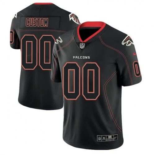 Youth's Atlanta Falcons 2018 Lights Out Color Rush Limited Black Customized Jersey -