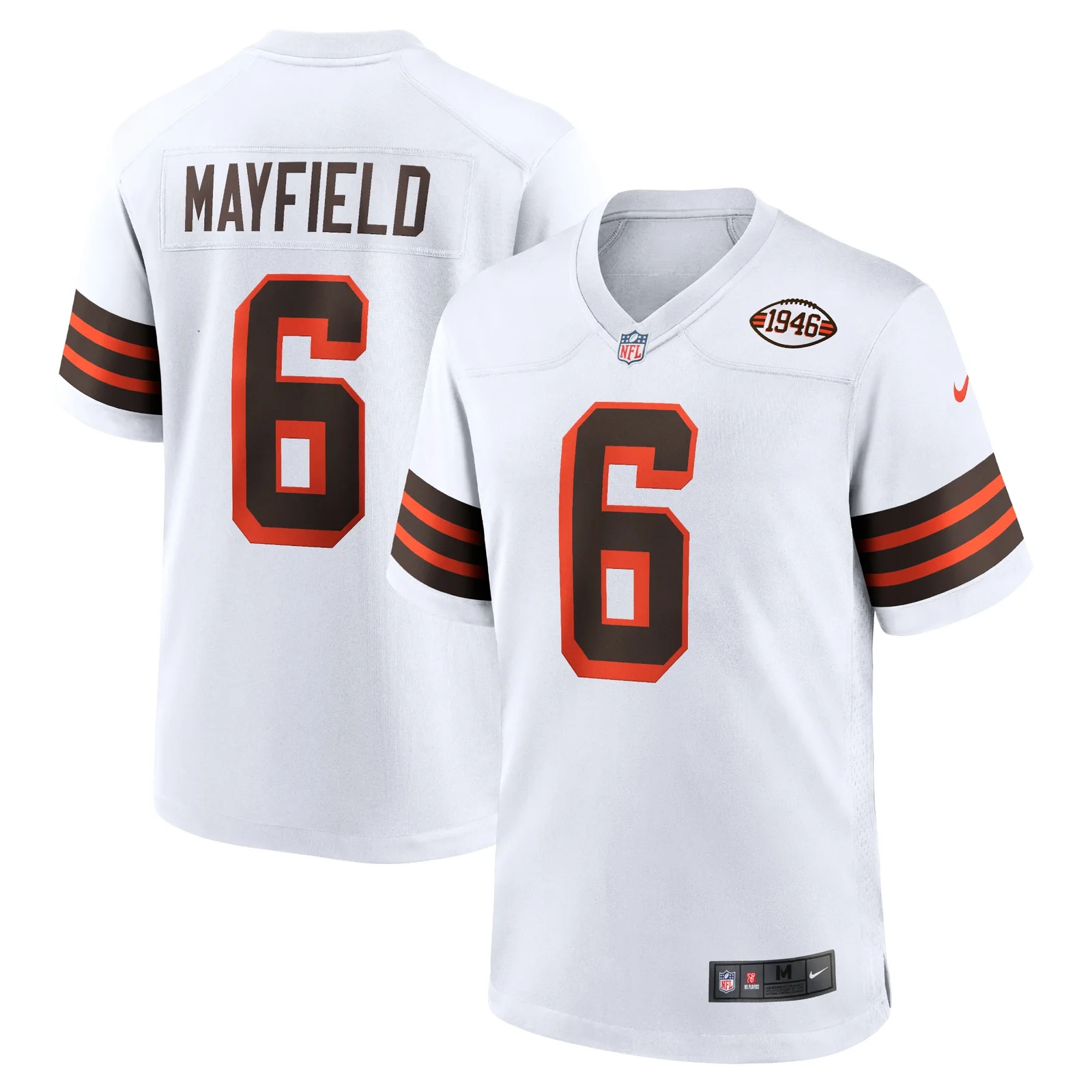 Men'sBaker Mayfield Cleveland Browns 1946 Collection Alternate Game Jersey - White -