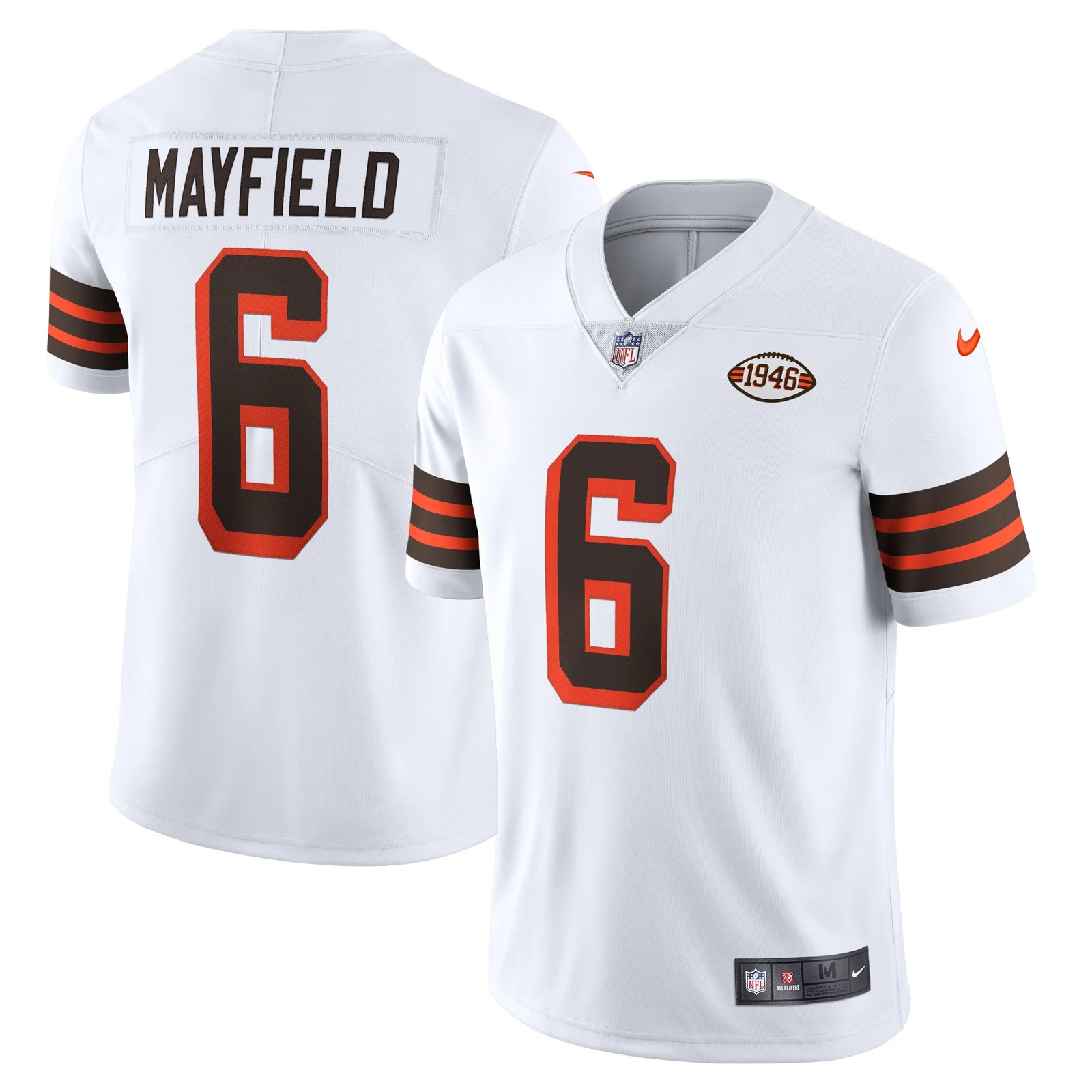 Men'sBaker Mayfield Cleveland Browns 1946 Collection Alternate Vapor Limited Jersey - White -