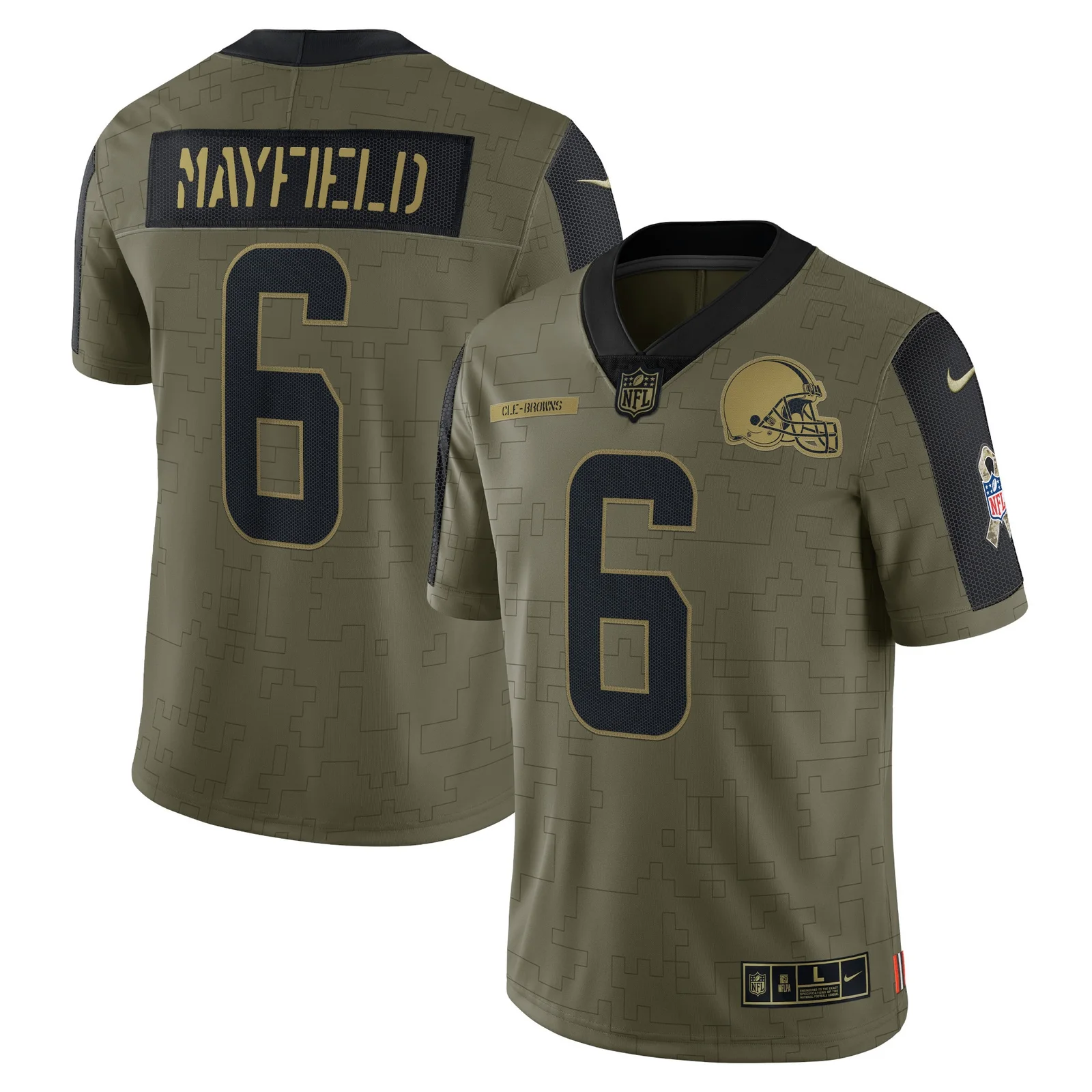 Men'sBaker Mayfield Cleveland Browns 2021 Salute To Service Limited Player Jersey - Olive -