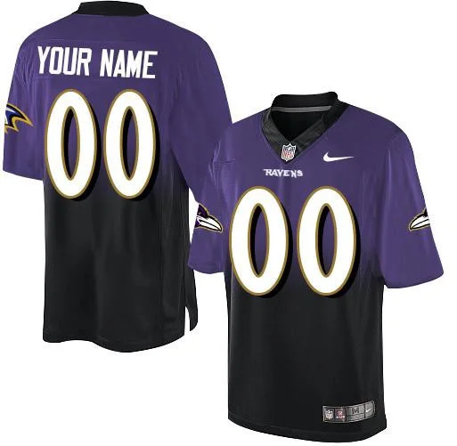 Raven Jersey Custom for Men Baltimore Ravens Customized Purple/Black  Stitched Elite Fadeaway Fashion Jersey -