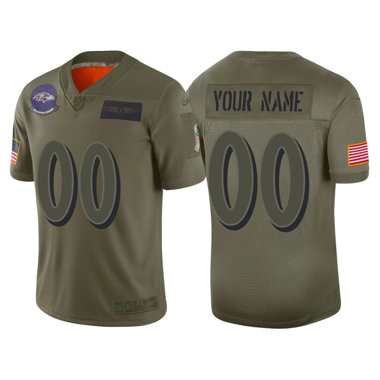 Ravens Jersey Custom for Men Baltimore Ravens 2019 Salute to Service Camo Jersey - Limited -