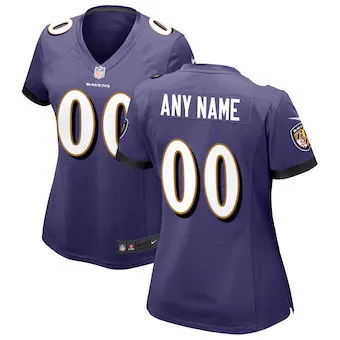 Raven Jersey Custom for Woman Purple Baltimore Ravens Custom Game Jersey -