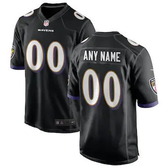 Raven Jersey Custom for Youth's Black Baltimore Ravens Alternate Custom Game Jersey -