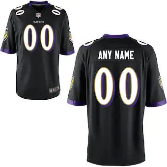 Raven Jersey Custom for Youth Black Baltimore Ravens Game Custom Jersey -