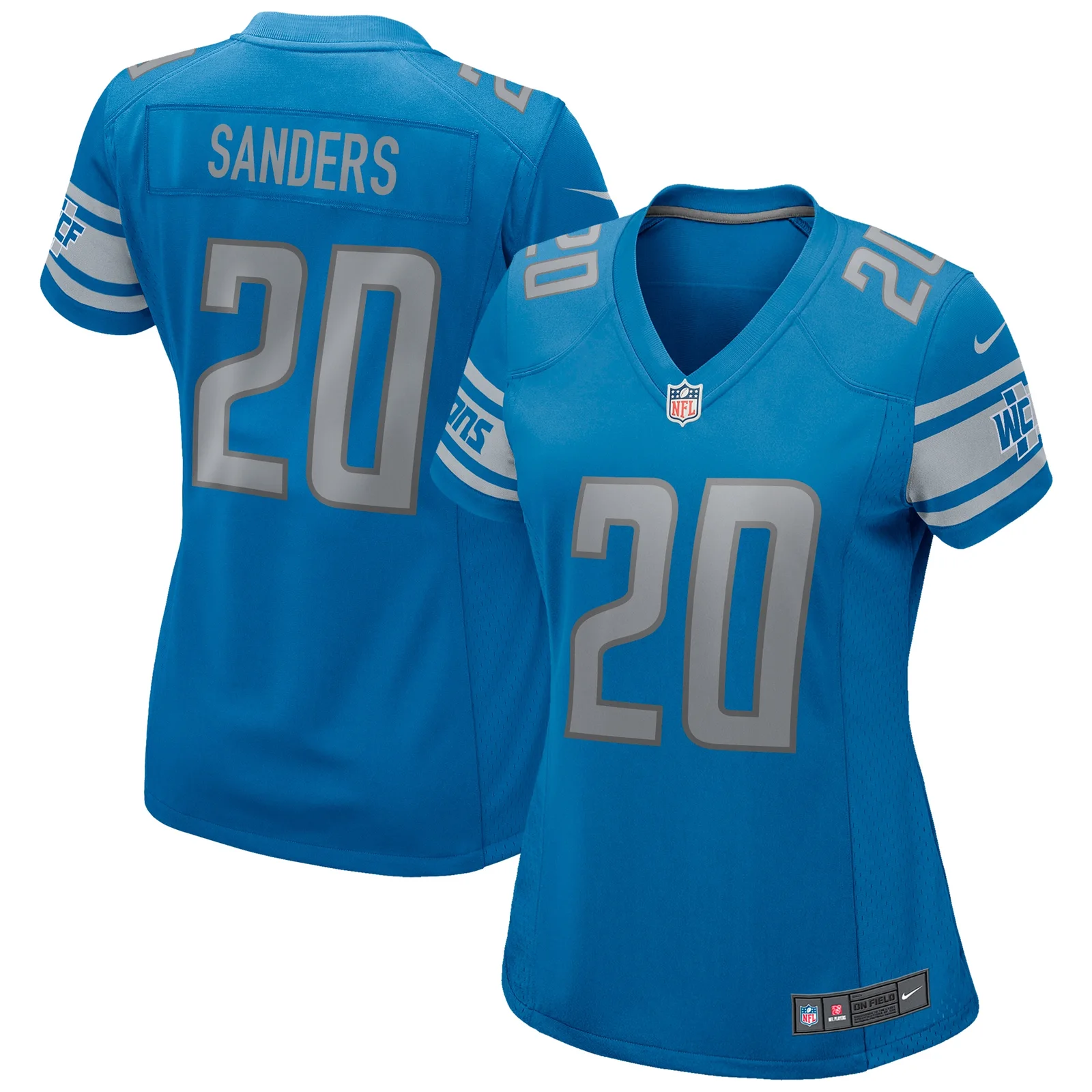 Barry Sanders Detroit Lions Woman's Game Retired Player Jersey - Blue -