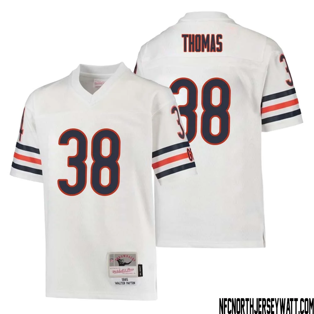 A.J. Thomas No 38 Youth Mitchell Ness White Chicago Bears 1985 Retired Player Legacy Jersey