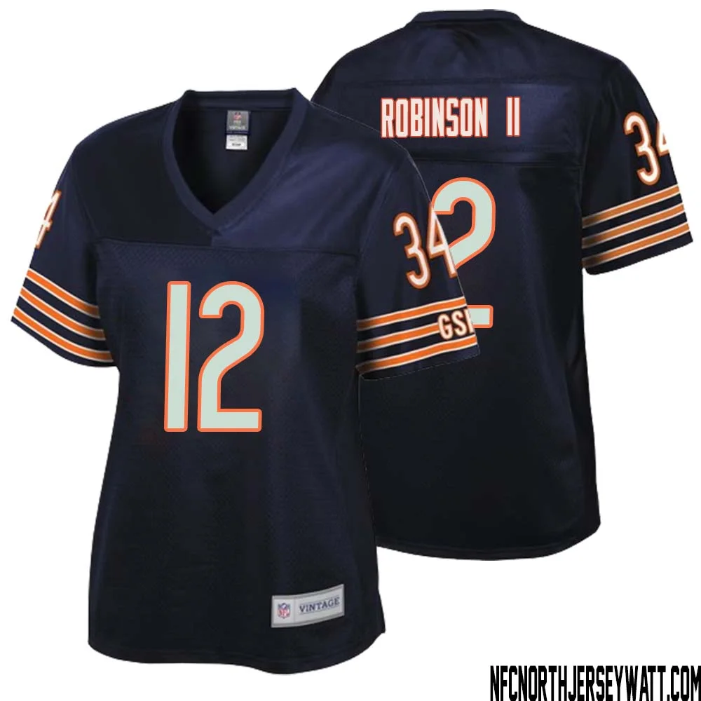 Allen Robinson II No 12 Women NFL Pro Line Navy Chicago Bears Retired Player Replica Jersey