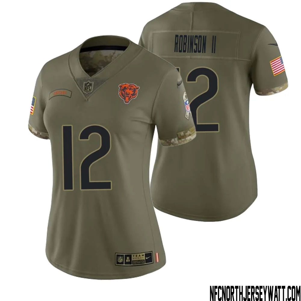 Allen Robinson II No 12 Women Olive Chicago Bears 2022 Salute To Service Retired Player Limited Jersey 1