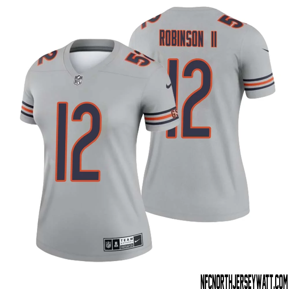 Allen Robinson II No 12 Women Silver Chicago Bears Inverted Legend Jersey 1