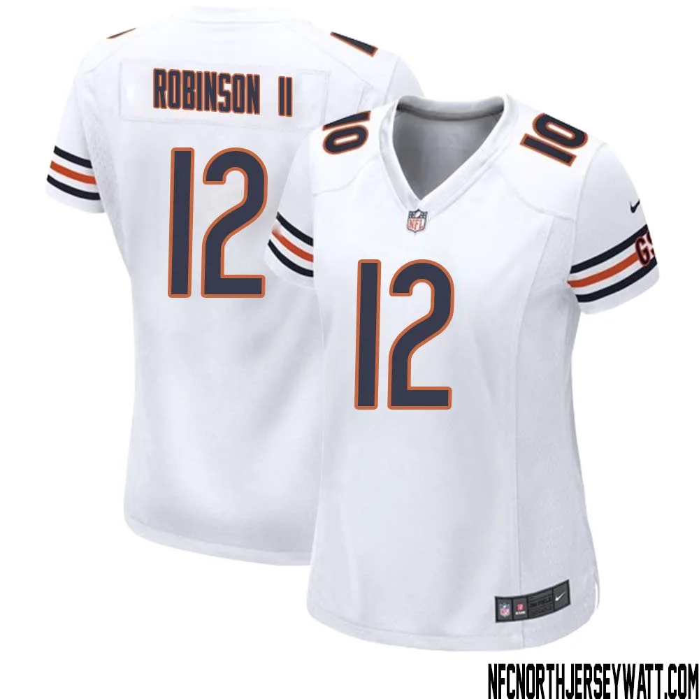 Allen Robinson II No 12 Women White Chicago Bears Away Game Jersey