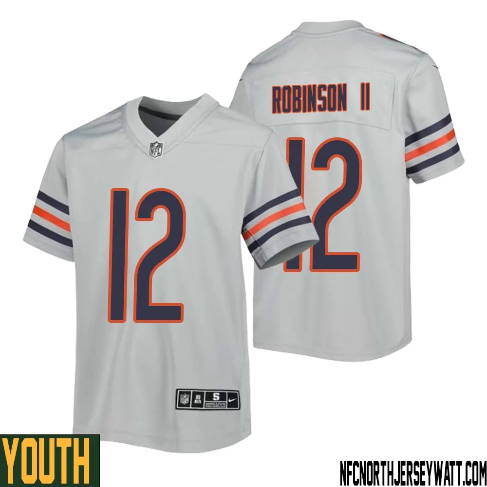 Allen Robinson II No 12 Youth Silver Chicago Bears Inverted Legend Jersey 1