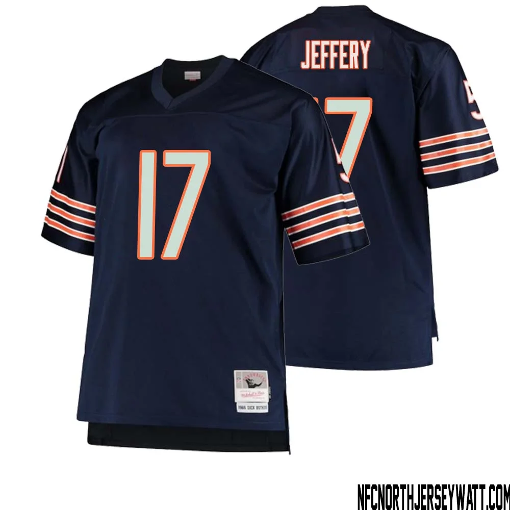 Alshon Jeffery No 17 Men Mitchell Ness Navy Chicago Bears Big Tall 1966 Retired Player Replica Jersey