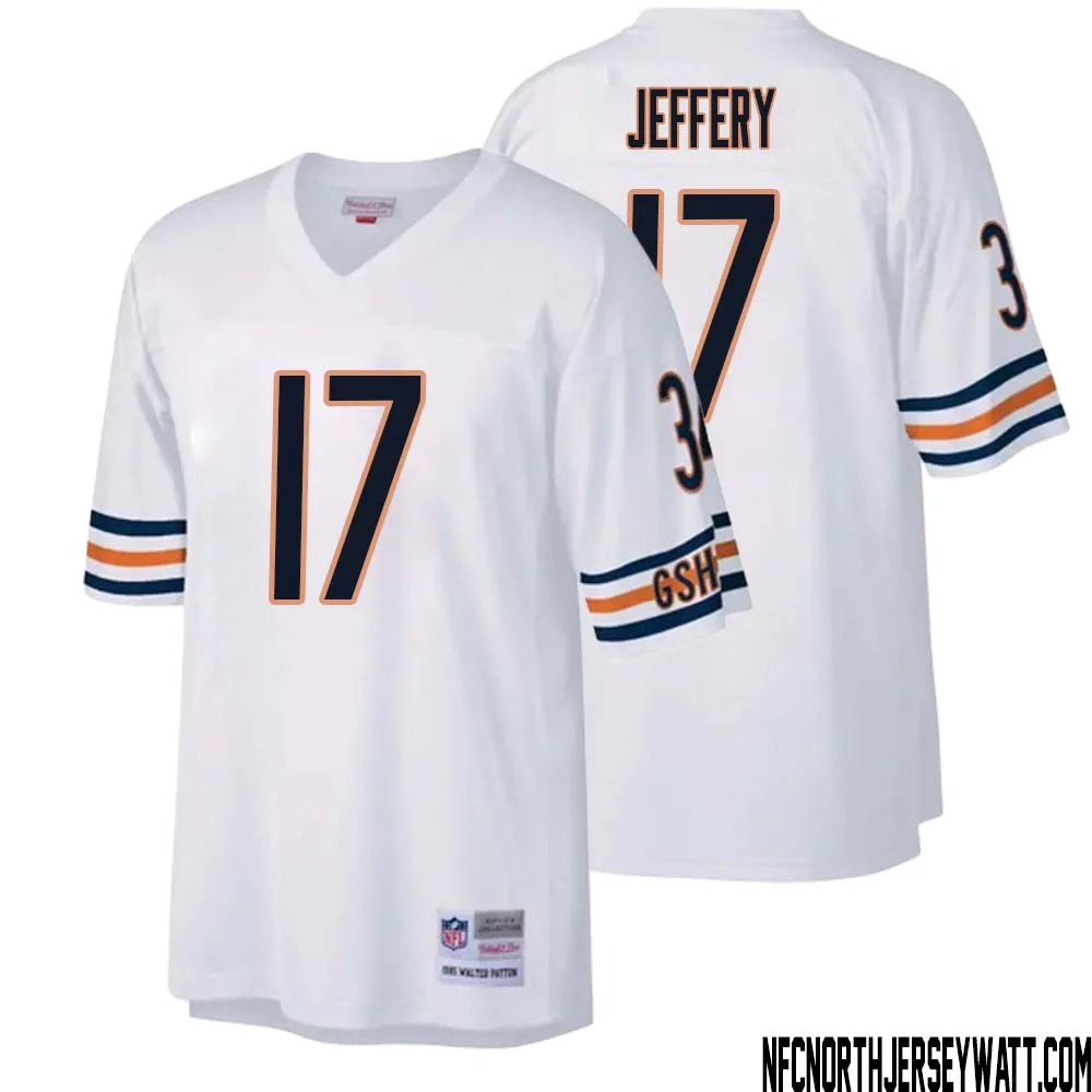 Alshon Jeffery No 17 Men Mitchell Ness White Chicago Bears Legacy Replica Jersey 1