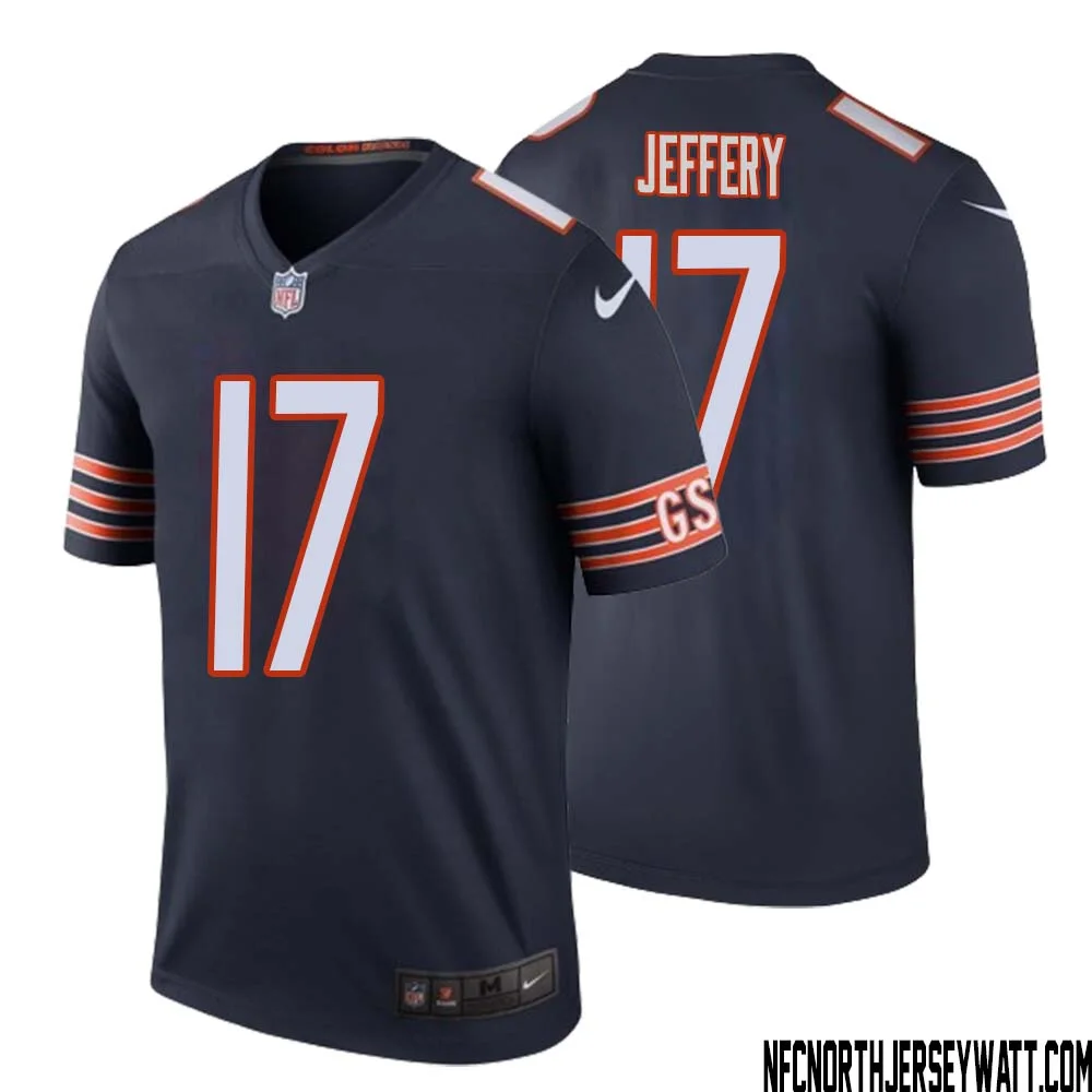 Alshon Jeffery No 17 Men Navy Chicago Bears Color Rush Legend Jersey