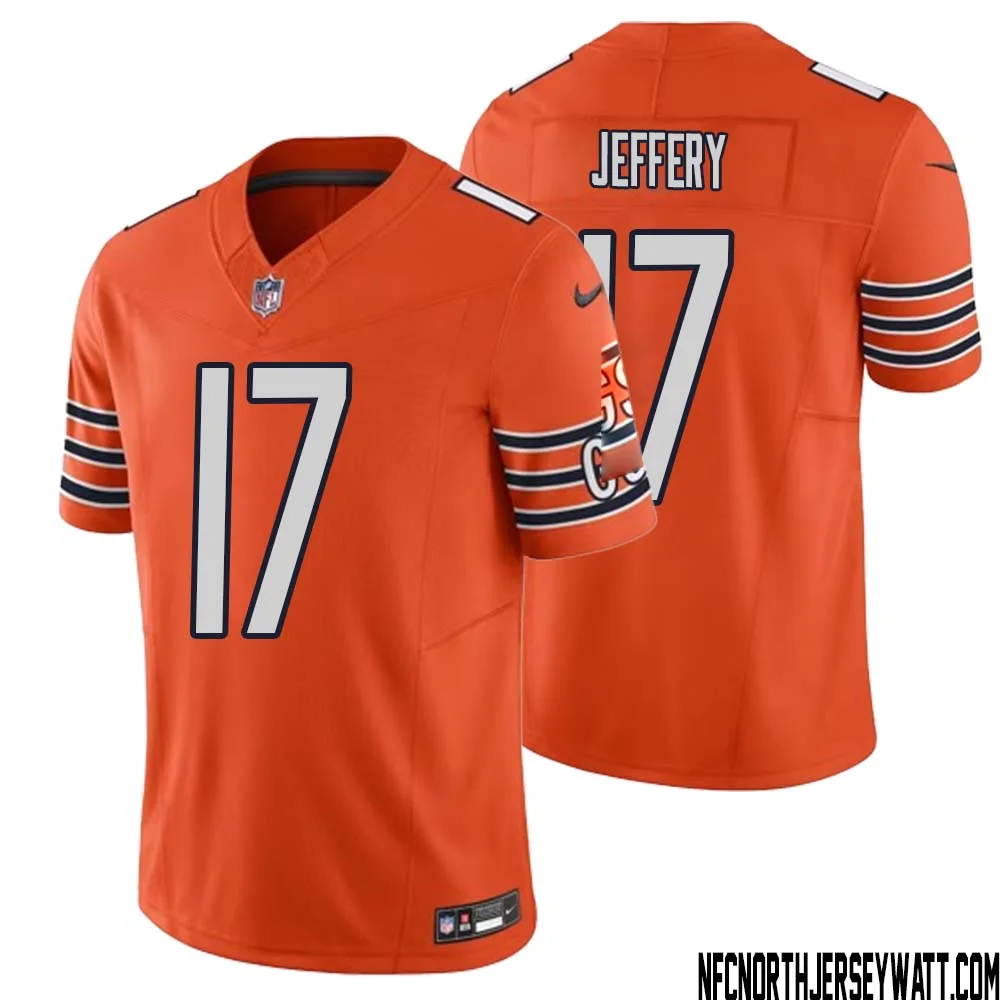 Alshon Jeffery No 17 Men Orange Chicago Bears Vapor F.U.S.E. Limited Jersey