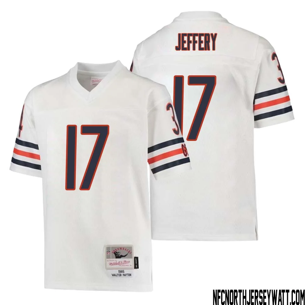 Alshon Jeffery No 17 Youth Mitchell Ness White Chicago Bears 1985 Retired Player Legacy Jersey