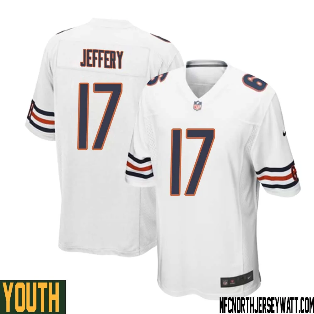 Alshon Jeffery No 17 Youth White Chicago Bears Away Game Jersey 1