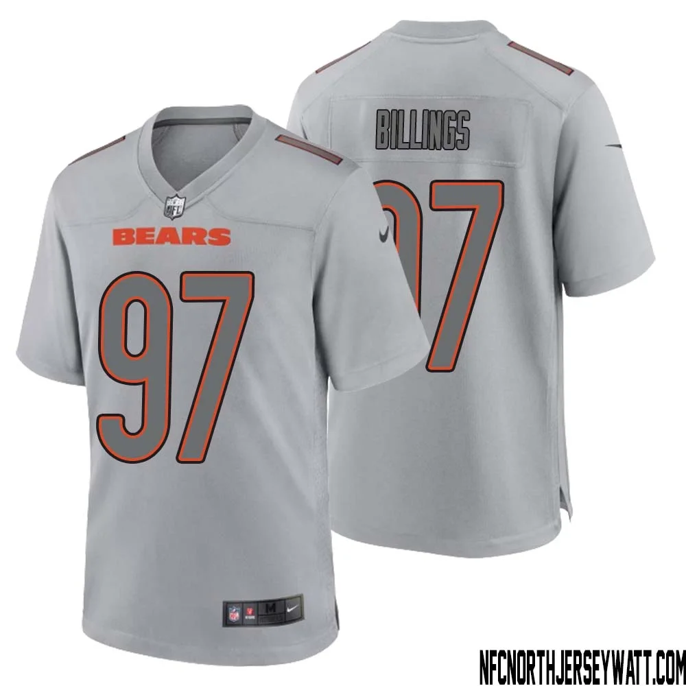 Andrew Billings No 97 Men Gray Chicago Bears Atmosphere Fashion Game Jersey 1