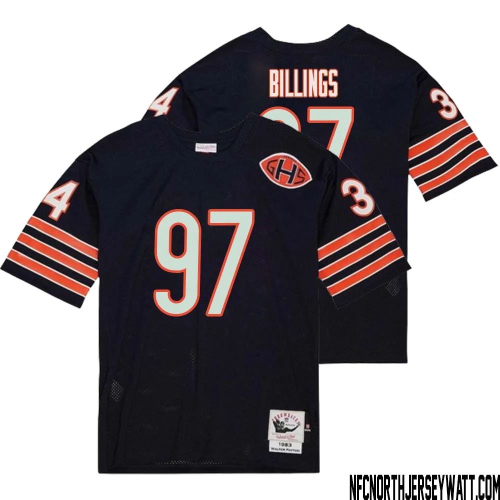 Andrew Billings No 97 Men Mitchell Ness Navy Chicago Bears 2004 Authentic Throwback Retired Player Jersey 2