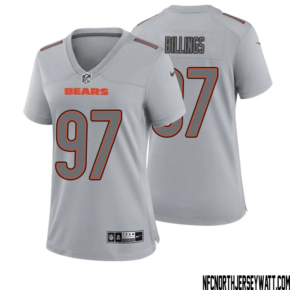 Andrew Billings No 97 Women Gray Chicago Bears Atmosphere Fashion Game Jersey