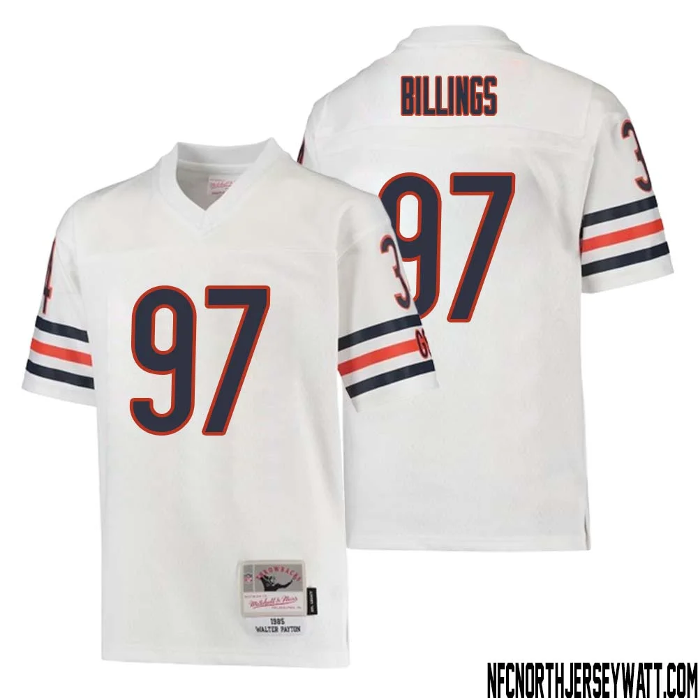 Andrew Billings No 97 Youth Mitchell Ness White Chicago Bears 1985 Retired Player Legacy Jersey