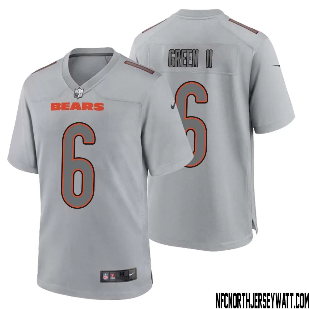 B.J. Green II No 6 Men Gray Chicago Bears Atmosphere Fashion Game Jersey 1
