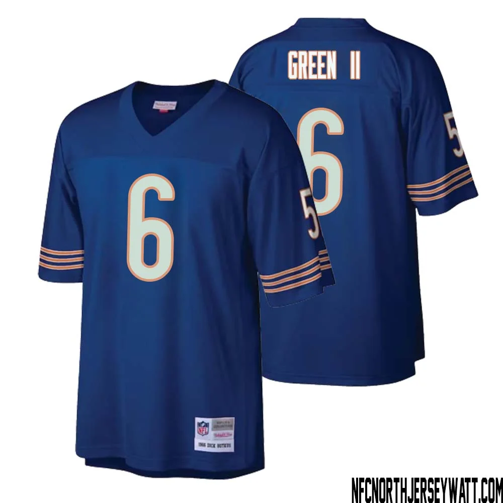 B.J. Green II No 6 Men Mitchell Ness Navy Chicago Bears Retired Player Legacy Replica Jersey