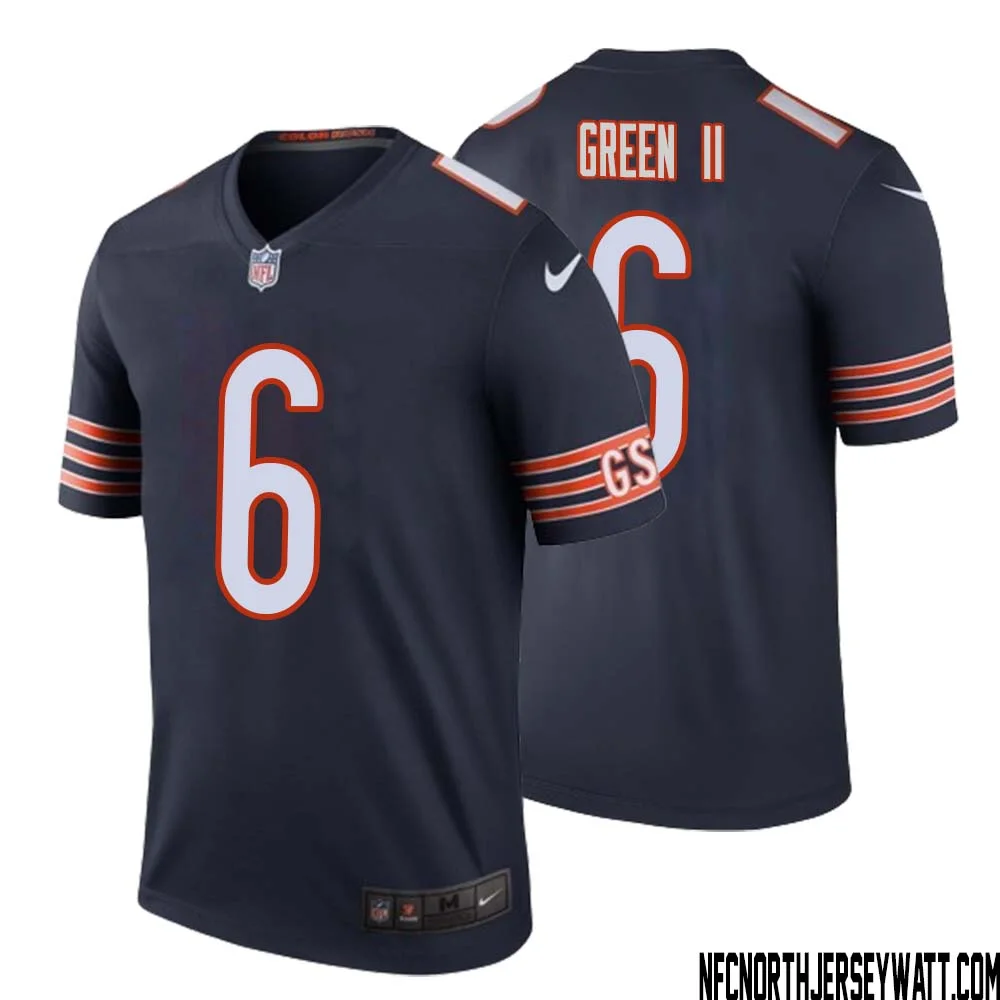 B.J. Green II No 6 Men Navy Chicago Bears Color Rush Legend Jersey 1
