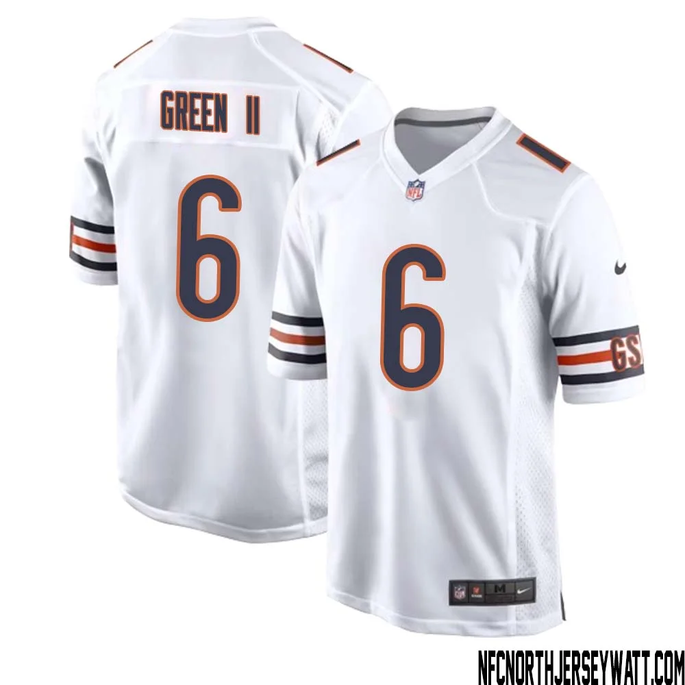 B.J. Green II No 6 Men White Chicago Bears Away Game Jersey 1