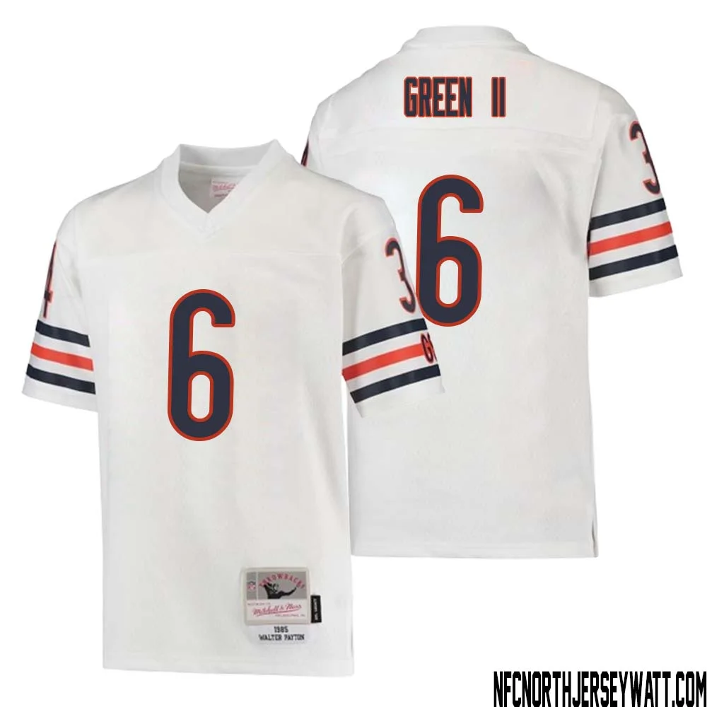 B.J. Green II No 6 Youth Mitchell Ness White Chicago Bears 1985 Retired Player Legacy Jersey